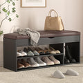 Apicizon 39 Inches Storage Bench with Padded Cushion, Shoe Bench with Storage Space, Upholstered Entryway Bench for Living Room, 2-Tier Shoe Rack Organizer, Black by APICIZON