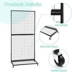 NectaCol Grid Wall Panels, 2 Packs 3'x 6' Gridwall Display Stand with a Base Plate, Black Wire Grid Wall Display Rack, Craft Show Display Grid,Retail Display Stand - Image 5