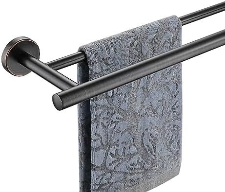 JQK Double Towel Bar Oil Rubbed Bronze, 19 Inch 304 Stainless Steel Thicken 0.8mm Towel Rack Bathroom, Towel Holder ORB Wall Mount, Useable Length 16 Inch, TB100L16-ORB by Homeimprovement