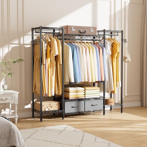 Golpart Heavy Duty Clothing Rack with Adjustable Shelves Clothes Wardrobe - Image 2