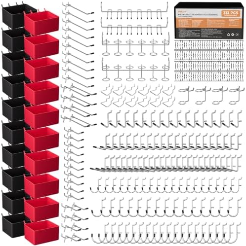 INCLY 312PCS Peg Board Organizer Accessories Kit for Organizing Tools by INCLY