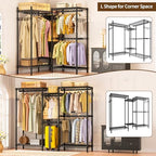 Golpart Heavy Duty Clothes Rack Metal Wardrobe with Adjustable Wire Shelves - Image 4