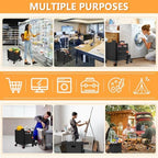 Foldable Utility Cart with Stair Climbing Wheels,Collapsible Rolling Crate with Magnetic Lid Telescopic Cover,Telescoping Handle,360° Rotate Wheel Hand Cart for Teacher Shopping Moving Grocery(Black) - Image 7