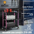 WORKPRO 3-Tier Collapsible Utility Cart, 210 LBS Cart with Wheels - Image 4
