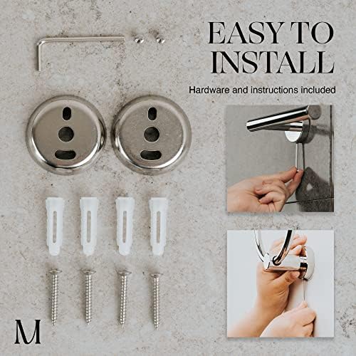 MARMOLUX ACC Bathroom Hardware Set Towel Racks 4 Pieces Hand Towel Ring Holder-Toilet Paper Holder-Towel Hook-Towel Bar Heavy Duty Wall Mount Bathroom Accessories SUS 304 Stainless Steel Mirror Finish - Image 3