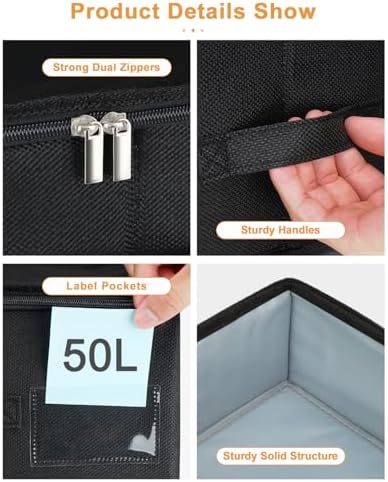 punemi 6.7 in Sturdy Under Bed Clothes Storage Containers, 2Pack, Black - Image 6