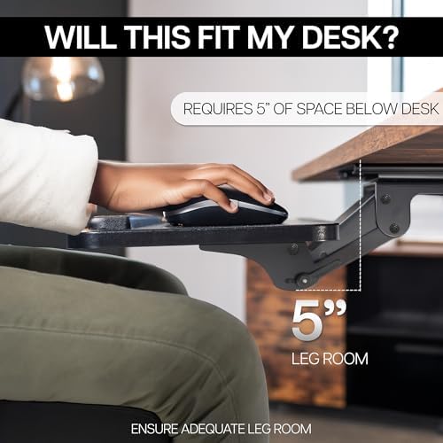 VIVO Black Under Desk 25 x 10 in Keyboard Tray, MOUNT-KB03B - Image 6