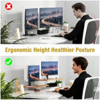 YGYQZ Adjustable Monitor Stand Riser, 9.4" ×19.3" Dual Monitor Desk Stand - Image 5