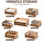 chiazllta 3 Pack Stackable Wood Letter Tray Wood Desk Paper Organizer Tray Wooden Office Documents Shelf Holder for A4 Paper Mail File Document Magazines Folders Receipts Home Office Supplies Storage - Image 6