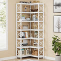 Tribesigns 7-Shelf Corner Bookshelf,Large Modern Corner Bookcase, 7-Tier Tall Corner Shelf Storage Display Rack with Metal Frame for Living Room Home Office (White) by Tribesigns