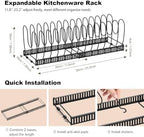Housolution 2 Pack Pot and Pan Lid Organizer Holder Storage Rack, Black - Image 5