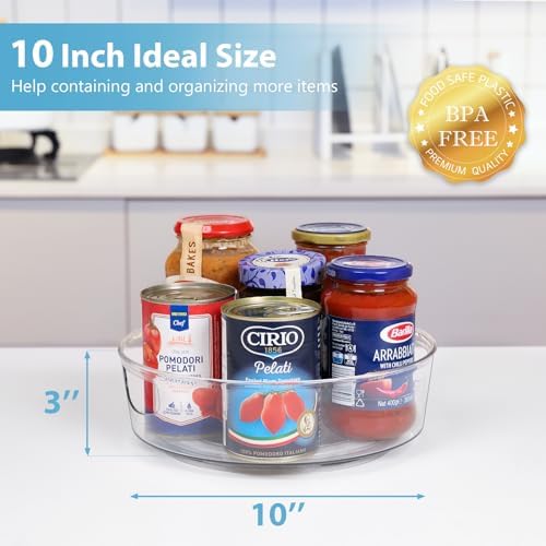 Guzon 6 Pack Lazy Susan Turntable, 10 Inch Rotating Organizer with Handles - Image 5