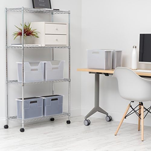 IRIS USA 6-Pack Medium Desktop File Box with Open Lid, Clear - Image 4
