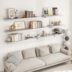 RICHFOCUS 24Inch Floating Shelves for Wall 2Pack|Rustic White|8" D - Image 2