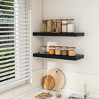 RICHFOCUS Bathroom Floating Shelves for Wall 2Pack|Black|32" L - Image 4