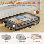Somdot Under Bed Storage with Wheels, 2 Pack Under Bed Storage Containers - Image 2