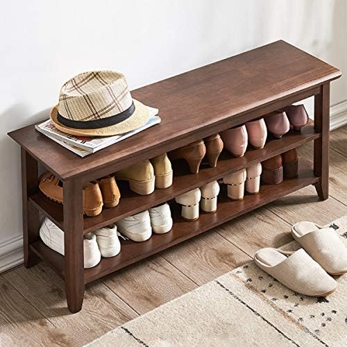 XKZG Shoe Rack Bench Wooden Shoe Storage Bench Entryway Bench, Brown, 39.4" by XKZG