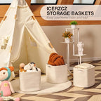 ICERZCZ 13 Inch Cube Closet Storage Bins, Woven Cotton Rope Organizer Baskets for Organizing & Shelves, Books, Towels, Clothes, Toys, 13x13x13 in, Off White (Pack of 3) - Image 6