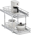 2-Tier Pull Out Cabinet Organizer, 13.5" W x 21.5" D, Heavy Duty Dual Slide Out Shelves for Base Cabinets, Chrome Wire Basket Drawer for Pantry, Kitchen & Bathroom Storage by Unknown