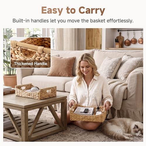 StorageWorks Wicker Baskets with Handles, Pantry Basket for Storage, 1-Pack - Image 5