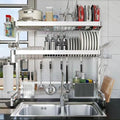 Over The Sink Dish Drainer Drying Rack 3 Tier Adjustable Width by Shrivee