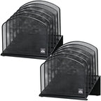 Delifox 2 Pack Inclined Desk File Organizer, 5 Slot Desktop File Folder Holder Document Holder Sorter Organization and Accessories for Office School Classroom by Delifox