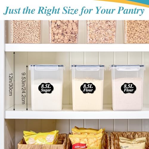 Vtopmart 8.5L Extra Large Flour Sugar Storage Containers, 2 PCS, Black - Image 7