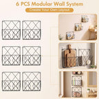 6 Pack Hanging Wall File Organizer, Wall Mount Magazine Rack Metal, Black - Image 6