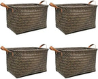 GIB Wicker Woven Storage Baskets for Organizing Blankets Laundry Shelves by GIBCleaningtool