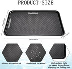 8 Pcs Multi Purpose Boot Tray Pet Feeding Mat Anti Slip Waterproof Protection Shoe Mat for Indoor Outdoor(Black, 30 x 15 x 1.2 inch) - Image 2