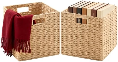 Paper Rope Storage Baskets Set (2, Natural) by Laveduso