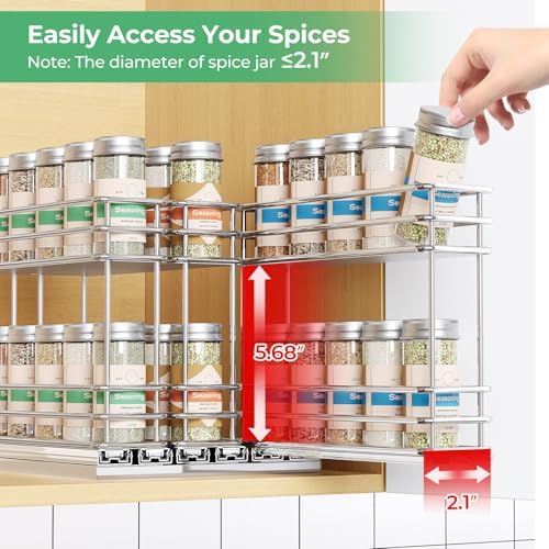 Mystozer Pull Out Spice Rack Organizer for Cabinet, Slide Out Spice Racks - Image 3