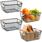 Ziliny 4 Pcs Mesh Wire Baskets for Organizing, Small, Dark Gray by Ziliny