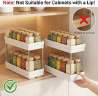 Pull Out Spice Rack, 3 Pack 2-Tier Cabinet Organizer, White - Image 4