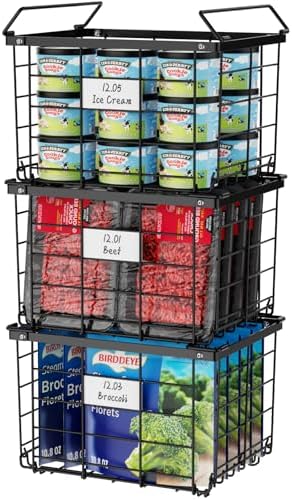 iSPECLE Freezer Organizer Bins - Stackable for 3.5 Cu.ft Freezer, 3 Pack by iSPECLE