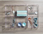 iDesign Interlocking 5-Section Drawer Organizer, Set of 2, Clear - Image 3