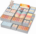 DIMJ Drawer Organizer Clothes Storage - 18 Pack Baby Dresser Organizer for Nursery, Foldable Closet Drawer Organizer Bins for Bedroom Organization, Fabric Storage Dividers for Socks, Underwears, Bras by DiMJ