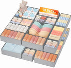 DIMJ Drawer Organizer Clothes Storage - 18 Pack Baby Dresser Organizer for Nursery, Foldable Closet Drawer Organizer Bins for Bedroom Organization, Fabric Storage Dividers for Socks, Underwears, Bras by DiMJ
