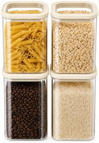 Square Glass Pantry Storage Containers with Glass Lids 4pcs 40fl.oz by CozNido
