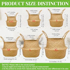 Qunclay 12 Pcs Woven Seagrass Baskets Belly Basket, L,13''dx11''h - Image 2
