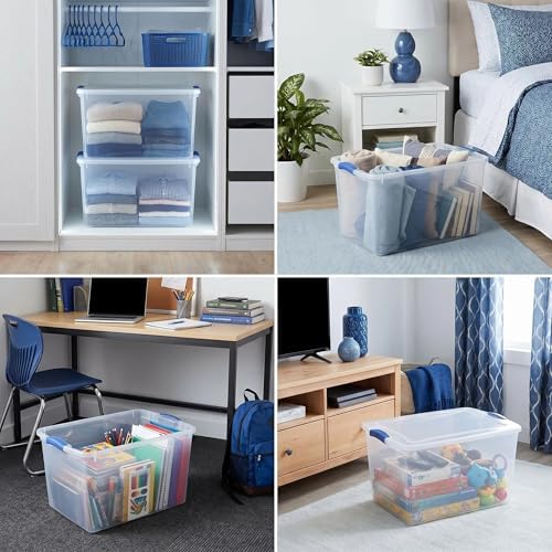 66 quarts of transparent storage box, stackable containers, 2 pieces set - Image 5