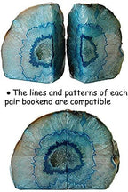Teal Agate Bookends Heavy Duty Geode Stone Book End Holders Decorative - Image 3