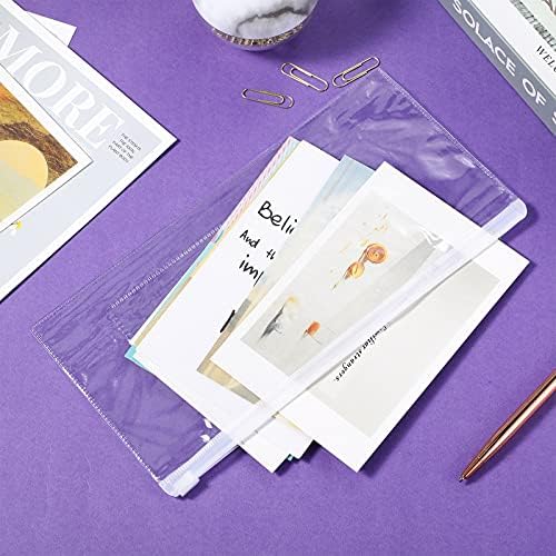 Marspark 100 Pcs 100 Pcs Zip Envelope Poly Clear Pencil Pouch, White - Image 6