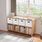 Fabric Cubby Storage Bins,13x13x13 Inches,Cube Organizer Bin Foldable Storage Boxes with Dual Handles Fabric Organizer Box and collapsible Storage basket,Set of 6,White grid - Image 4