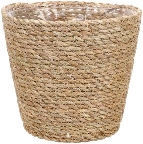 Hemoton Rattan Planter Basket Wicker Plant Flower Pot 8.7 Inch Seagrass Woven Indoor Planter for Home Decor and Succulent Plants by HEMOTON