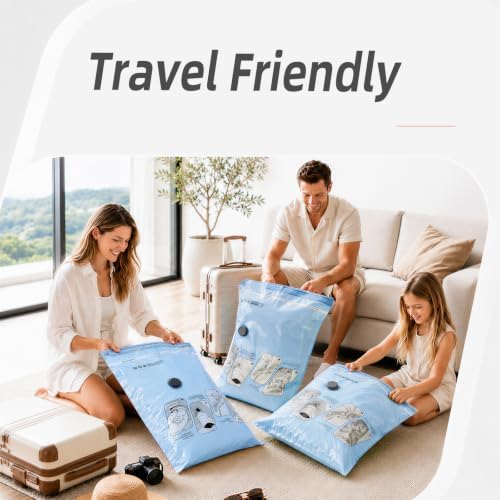HOUSE DAY Vacuum Storage Bags for Travel 15-Pack, Premium Space Saver Bags - Image 3