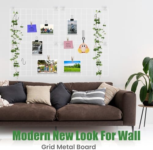 CIKLCIX Wire Wall Grid Panel Set of 4, Photo Display Board & Memo Board - Image 7