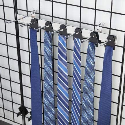 SSWBasics-Chrome Tie Rack and Belt Rack - Pack of 2-7 Hook Fit - Image 4