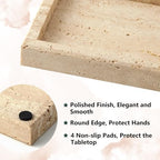 Real Natural Small Travertine Tray for Bathroom, Vanity, Kitchen Counter - Image 3