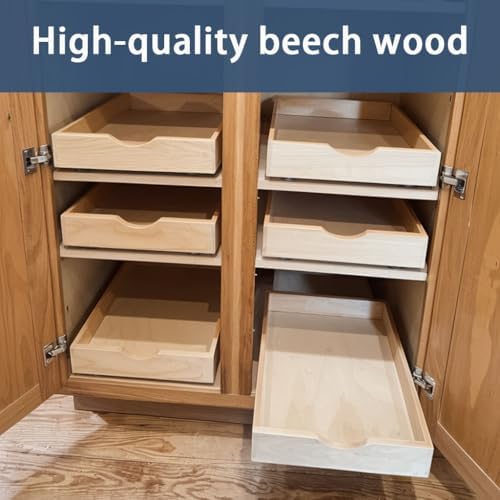 Pull Out Cabinet Drawers - 6x2 Size Options (12-23'W,18-21'D), Pre-Assembled with Soft Close Slides, Solid Beechwood, Easy Installation(29'W x 18'D) - Image 6